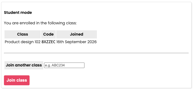 Joining a class example